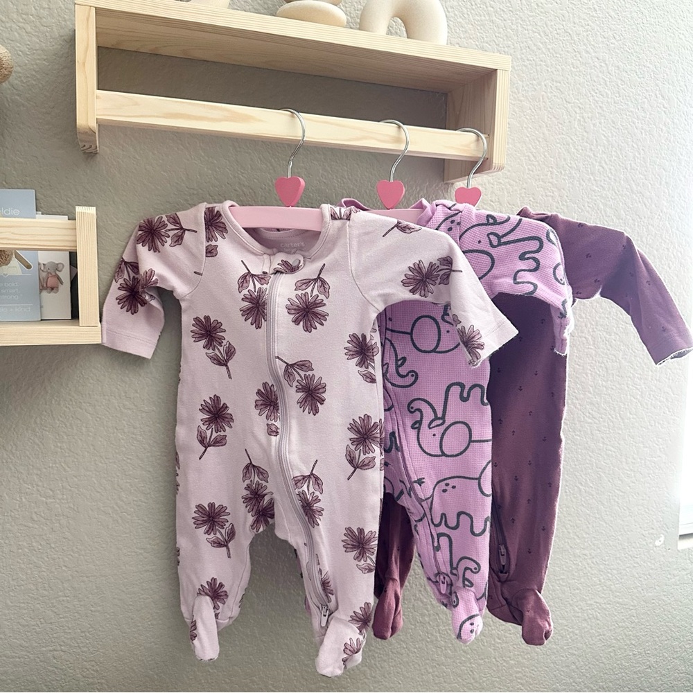 Carter’s Floral and Elephant Footie Pajamas One Piece Set